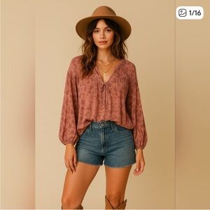 Young Fabulous Broke Pink Patterned Blouse